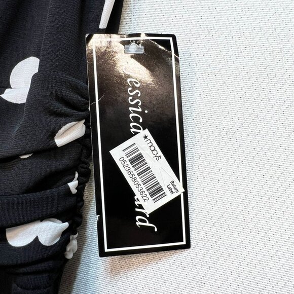NWT Jessica Howard Womens A-line Midi Dress Size 8 Missy Black White Polka Dots - Picture 5 of 15